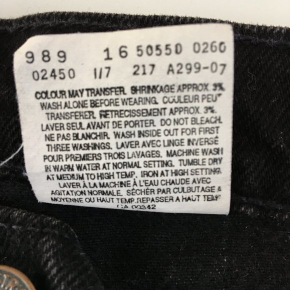 Levi's 550 Vintage Canada Made Black Jeans *36X32 - Picture 8 of 11